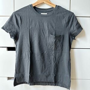 Grey Cropped Pocket Tee